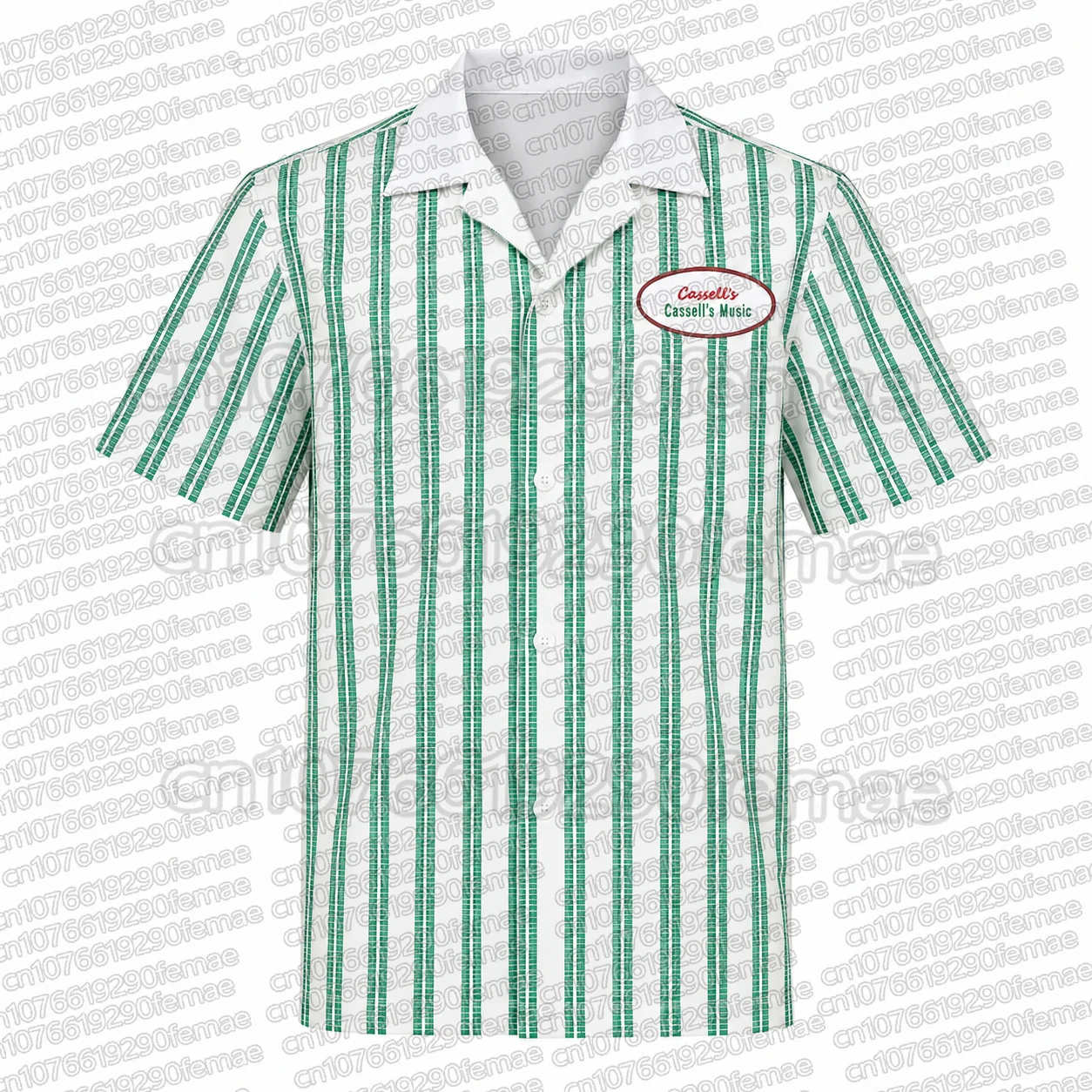Women's Men's Obsession (2026) Baron Bear Bailey Cosplay Vintage Green Striped T-Shirt Button Down Shirt  Summer Streetwear Top