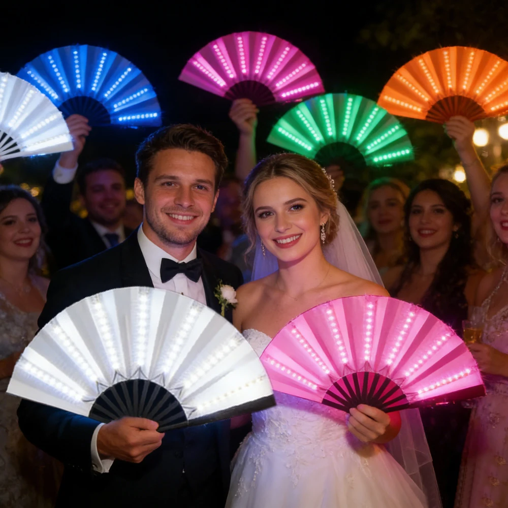 2 Stück LED-Handventilatoren mit Leuchteffekt für Hochzeiten, Partys und Nachtveranstaltungen, Geschenke für Konzerte, Geburtstage und Bühnenauftritte