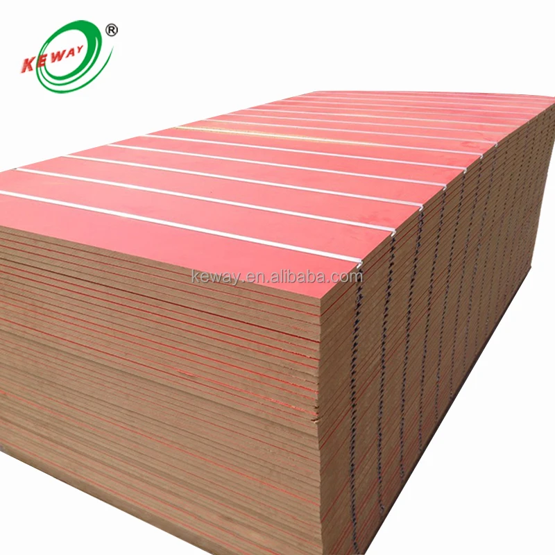 لوحة MDF Slatwall حديثة من KEWAY ، لوح مصفح مزخرف مخصص من الميلامين 4*8 بوصة ، 15 way ، 18 way