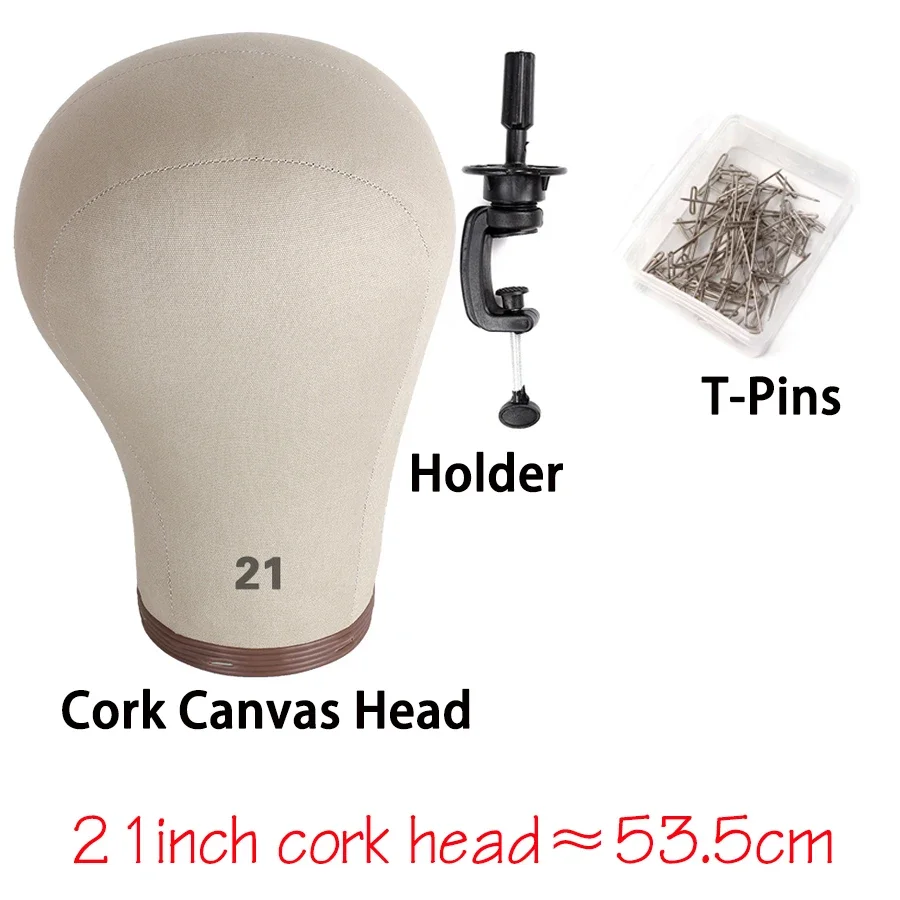 Cork Wig Canvas Block Head 21-24