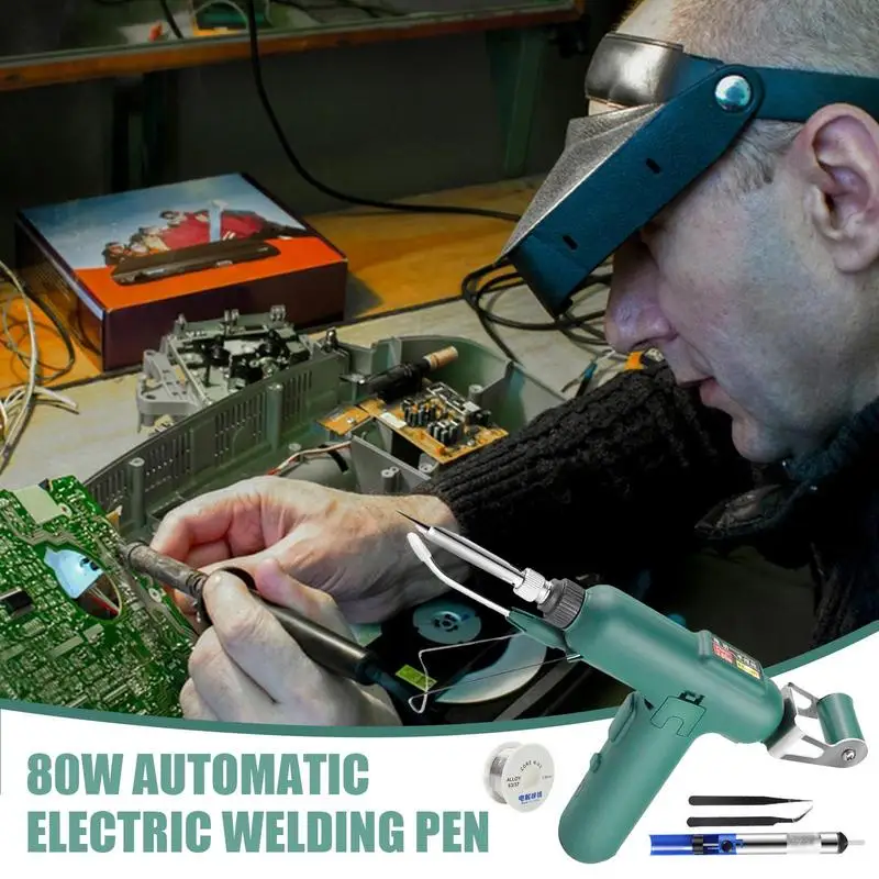 Soldering Iron Kit Auto Feed Industrial Solder 80W Rapid Heating Soldering Iron With Overheat Protection For Jewelry Making