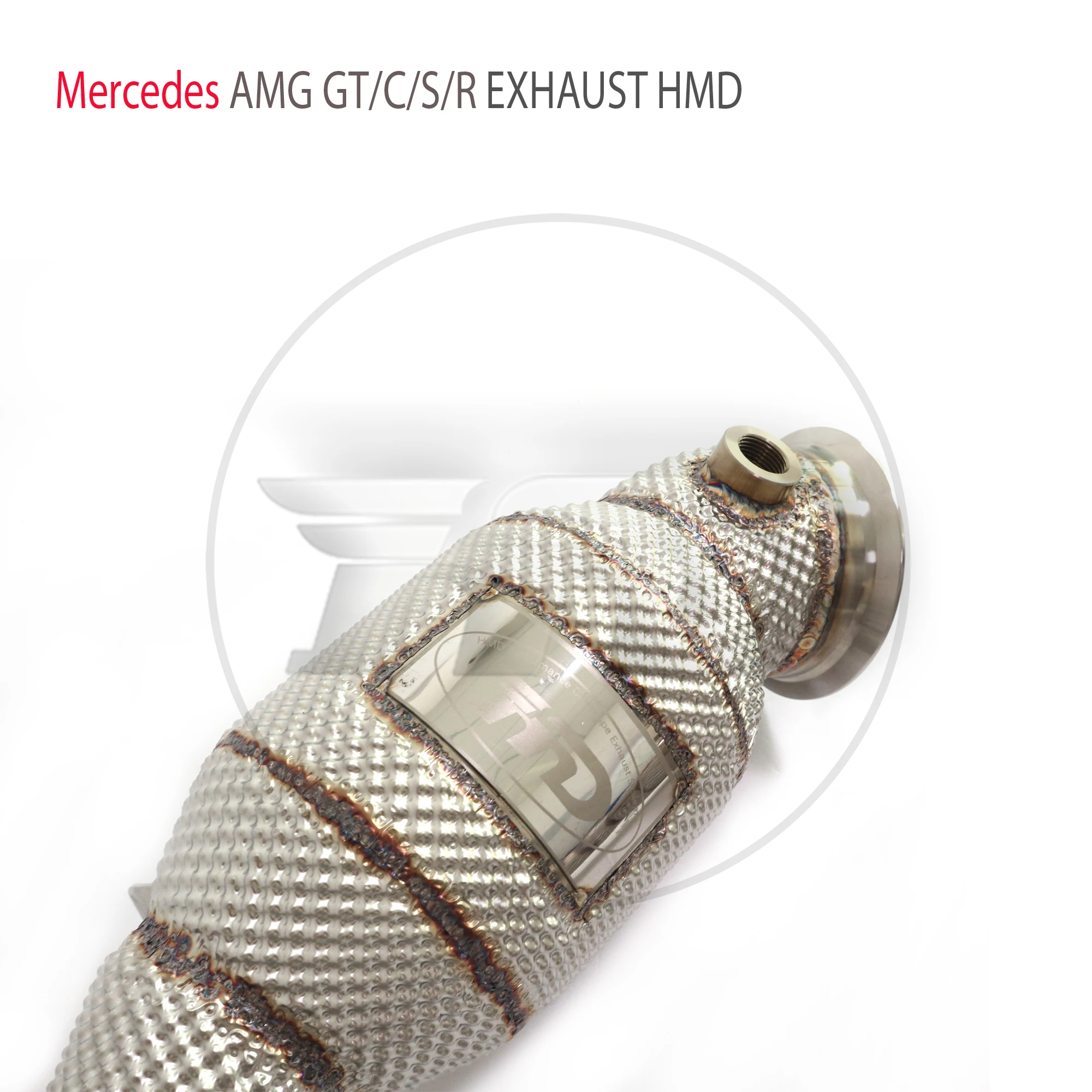 HMD Exhaust System High Flow Performance Downpipe for Mercedes Benz AMG GT GTC GTS GTR With Catalytic Converter images - 6