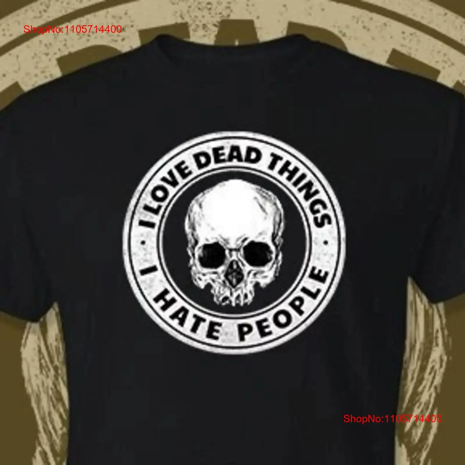 I Love Dead Things Hate People Oddities Curiosities Macabre Skull T Shirt vintage Washed fashion Unisex designer clothes