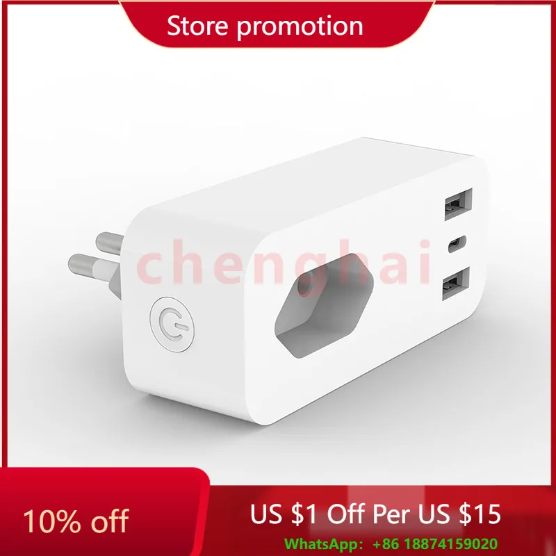 

Бразильская настенная розетка Wi-Fi Tuya для умного дома с USB-портами