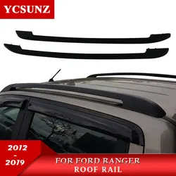 Black Car Roof Rails Rack Carrier Bars For Ford Ranger Wildtrack 2012 2013 2014 2015 2016 2017 2018 2019 T6 T7 Double Cabin