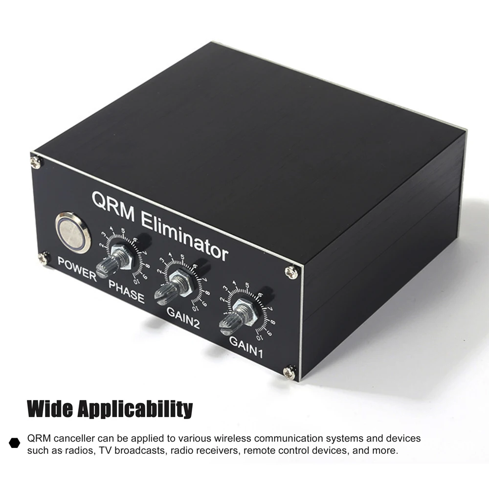 QRM Eliminator X-Phase Built-in PTT Control 1-30 MHz HF Band QRM Eliminator Aluminum Alloy QRM Canceller Radio TV Broadcast