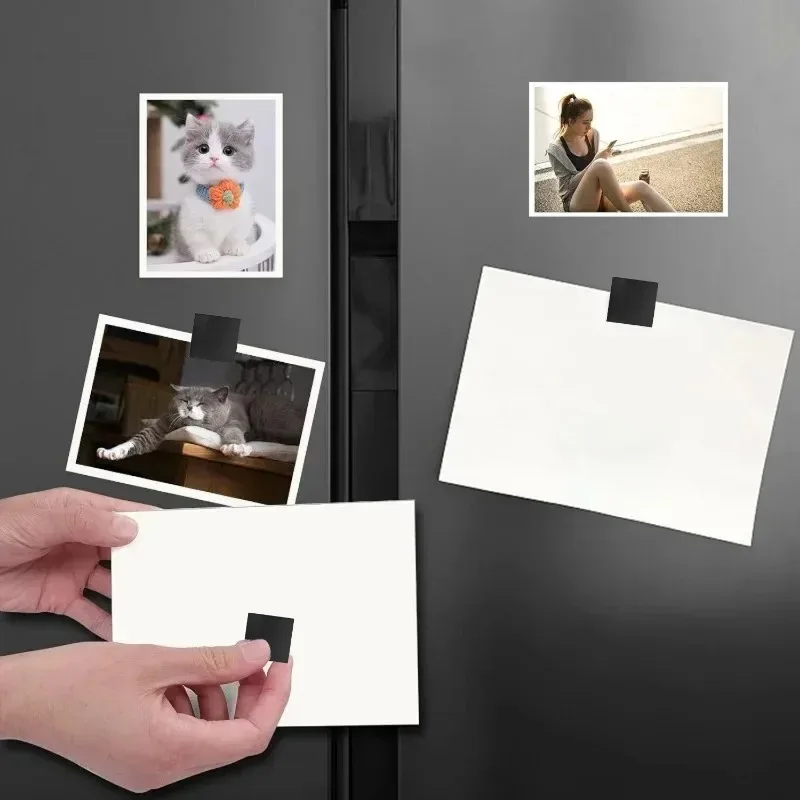 Mini Self Adhesive Magnets Sheet Square Round Magnetic Dots Magnet Tape DIY Refrigerator Office Whiteboard Flexible Magnet Sheet