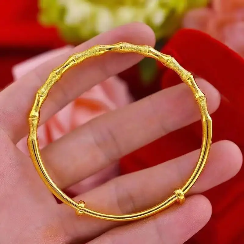 9999 Pure 24K Solid Gold Bracelet - Premium Rotating Push-Pull Semi-Embedded Sand and Matte Finish Rotating Jewelry for Women