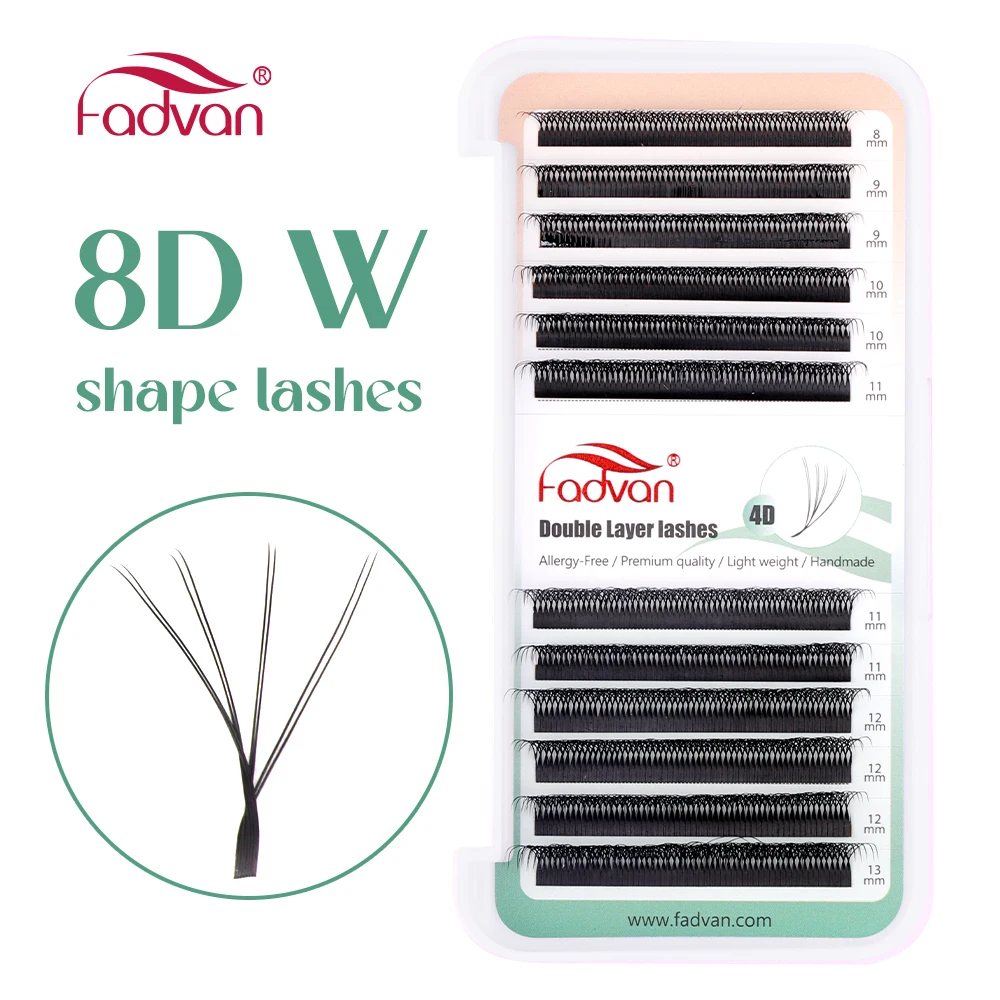 FADVAN 8D/6D/10D W Lashes Double Layer W Shape Lash Extensions Natural Soft Volume Fan Lashes