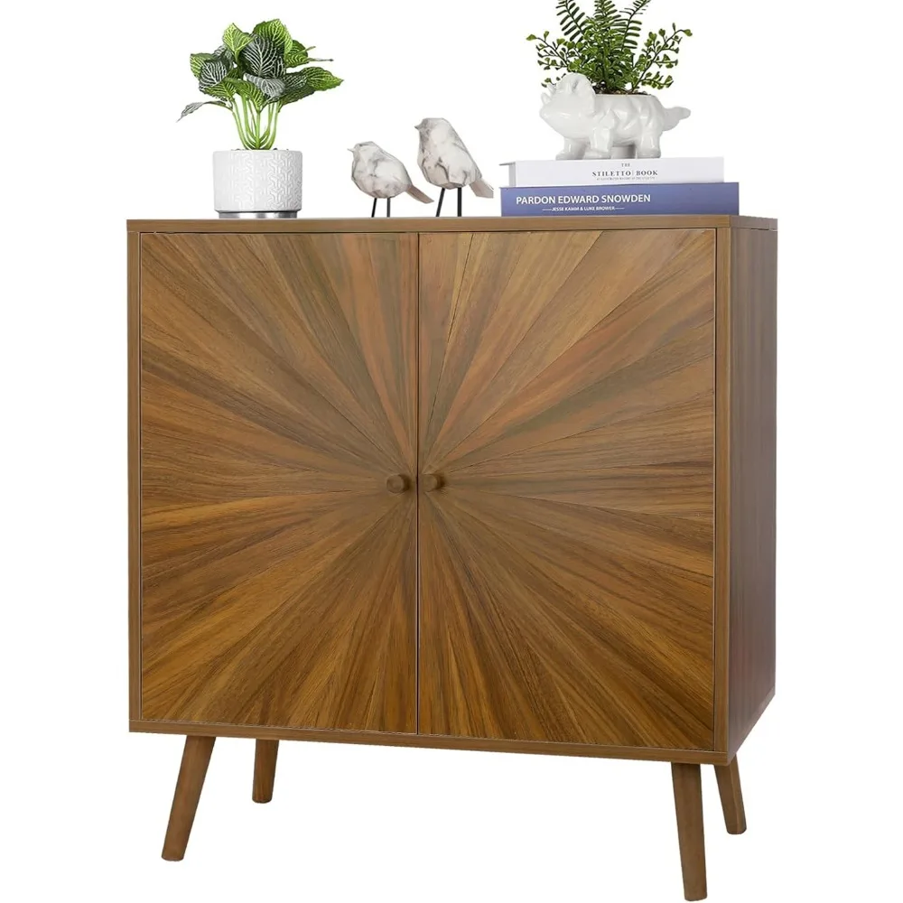 

Modern Sideboard Buffet Cabinet with Crafted Door, Mid Century Accent Storage Console Table, Farmhouse Cupboard Wood