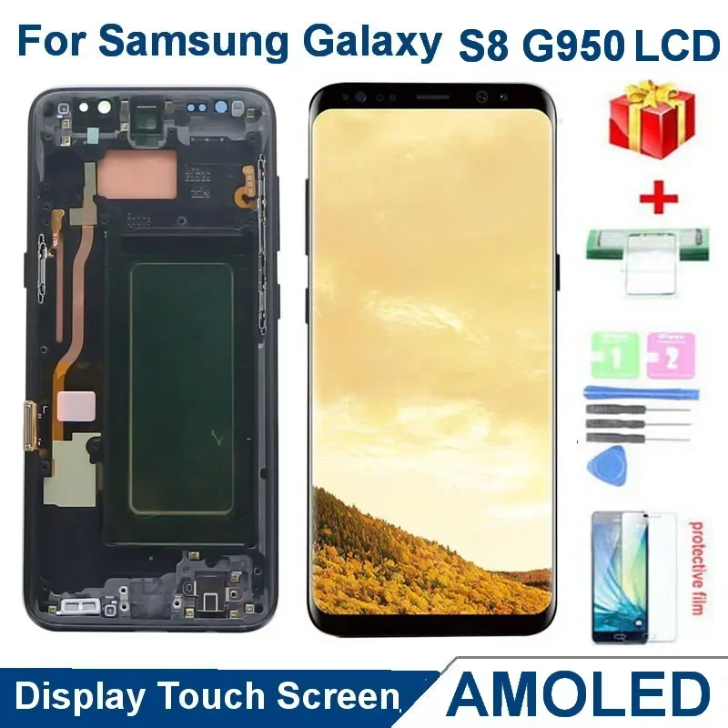 Pantalla LCD SUPER AMOLED para Samsung Galaxy S8, G950, G950F, SM-G950F/DS, SM-G950FG, G950U