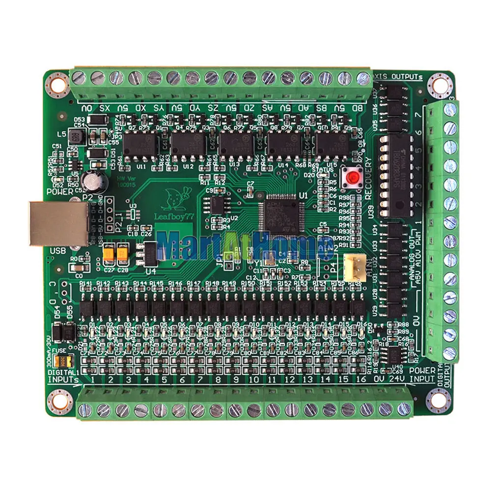 CNC 3/5 axis Mach3 USB Breakout Board Motion Control Card AKZ250-USB3-NPN(B) 500KHz High-speed Optocouplers Support 2 MPG