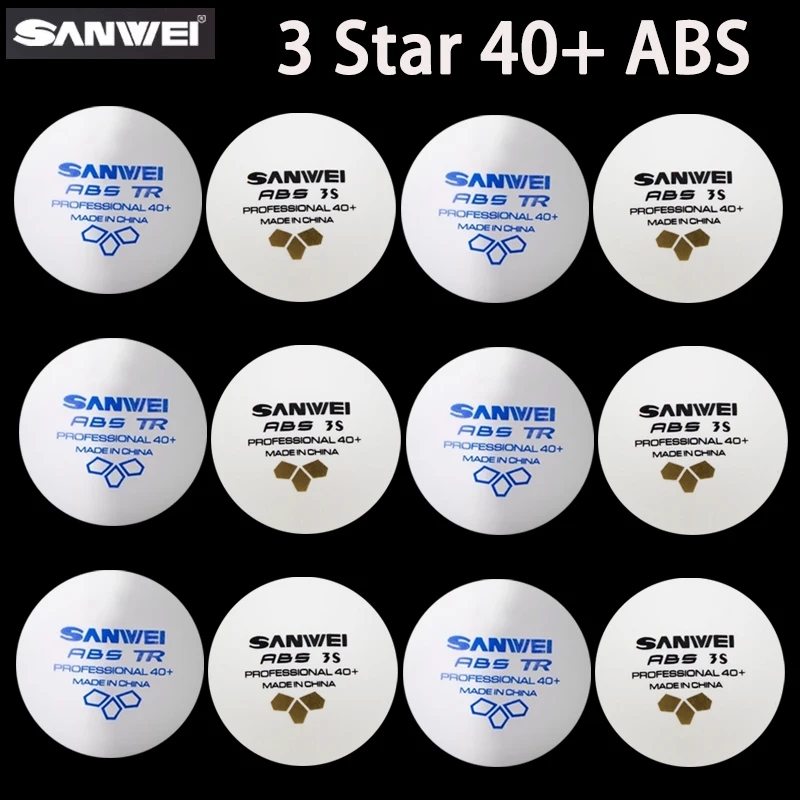 

Мячи для настольного тенниса SANWEI, 3 звезды, 40+, АБС-пластик, новый материал со швами, профессиональные мячи для пинг-понга для соревнований и тренировок, прочный