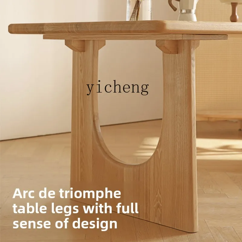 ZZ الخشب الصلب Yunshan طاولة كبيرة غرفة الطعام المنزلية طاولة كبيرة الحجم غرفة الشاي مكتب خشب الرماد