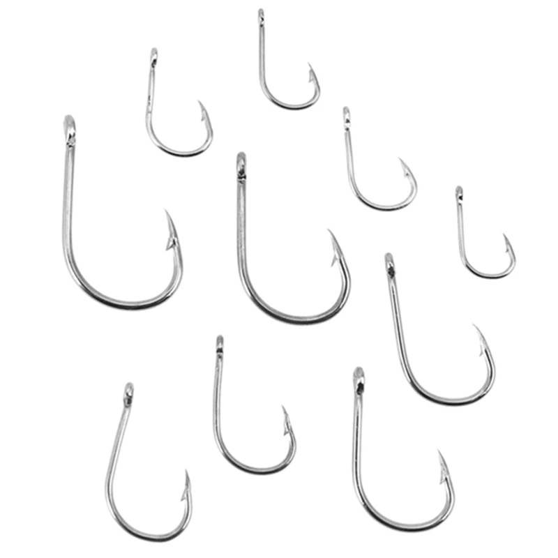 구멍이 있는 드롭 샷 후크 세트, 강, 호수, 저수지, 연못용, 혼합 크기 3-12, 500 개