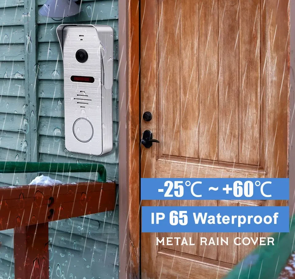 ANJIELO Metal Doorbell Video Intercom System for Home Tuya Smart Video Doorhpone Camera 160° 4-Wired 1080P Touch Monitor