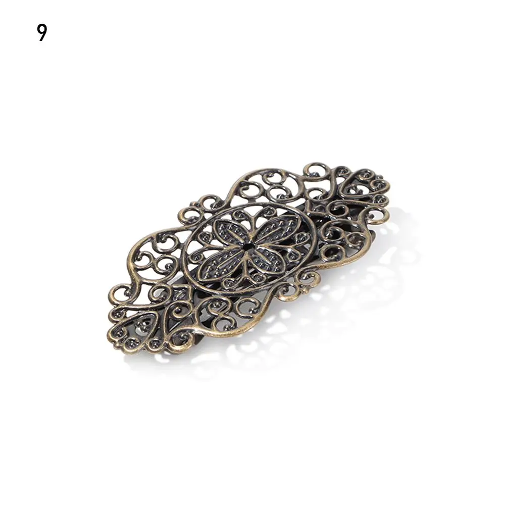 Fashion Vintage Exquisite Hairpin Side Clip Women Headdress Spring Hair Clasps Hair Barrettes Hairgrip Bronze Hair Clip