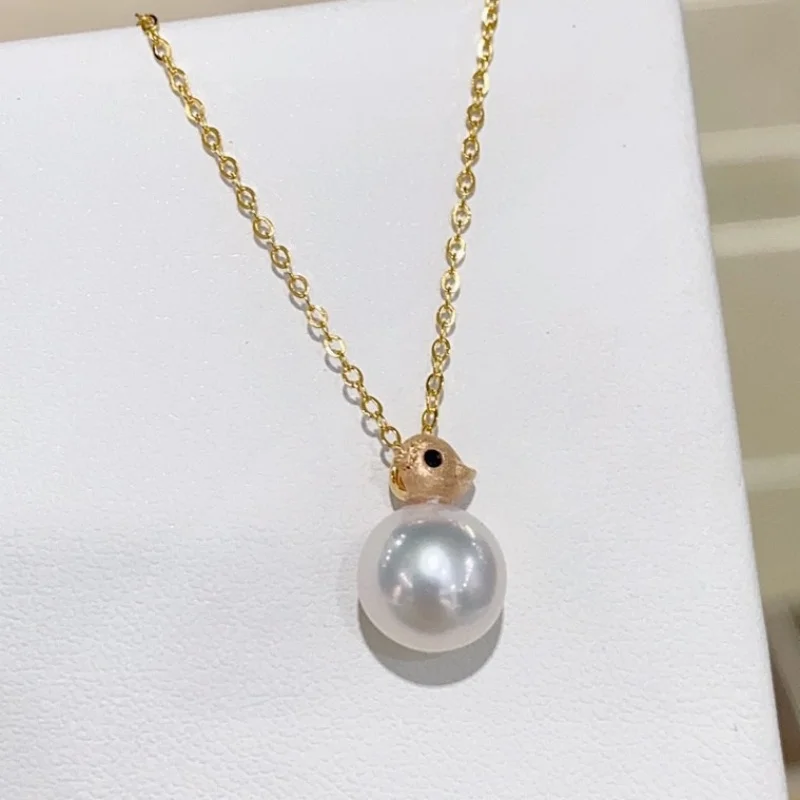 

Ожерелья с подвеской SGARIT, стерлинговое серебро 925 пробы, матовая отделка, бесплатная птица с подвеской из натурального пресноводного жемчуга Эдисона 9-10 мм