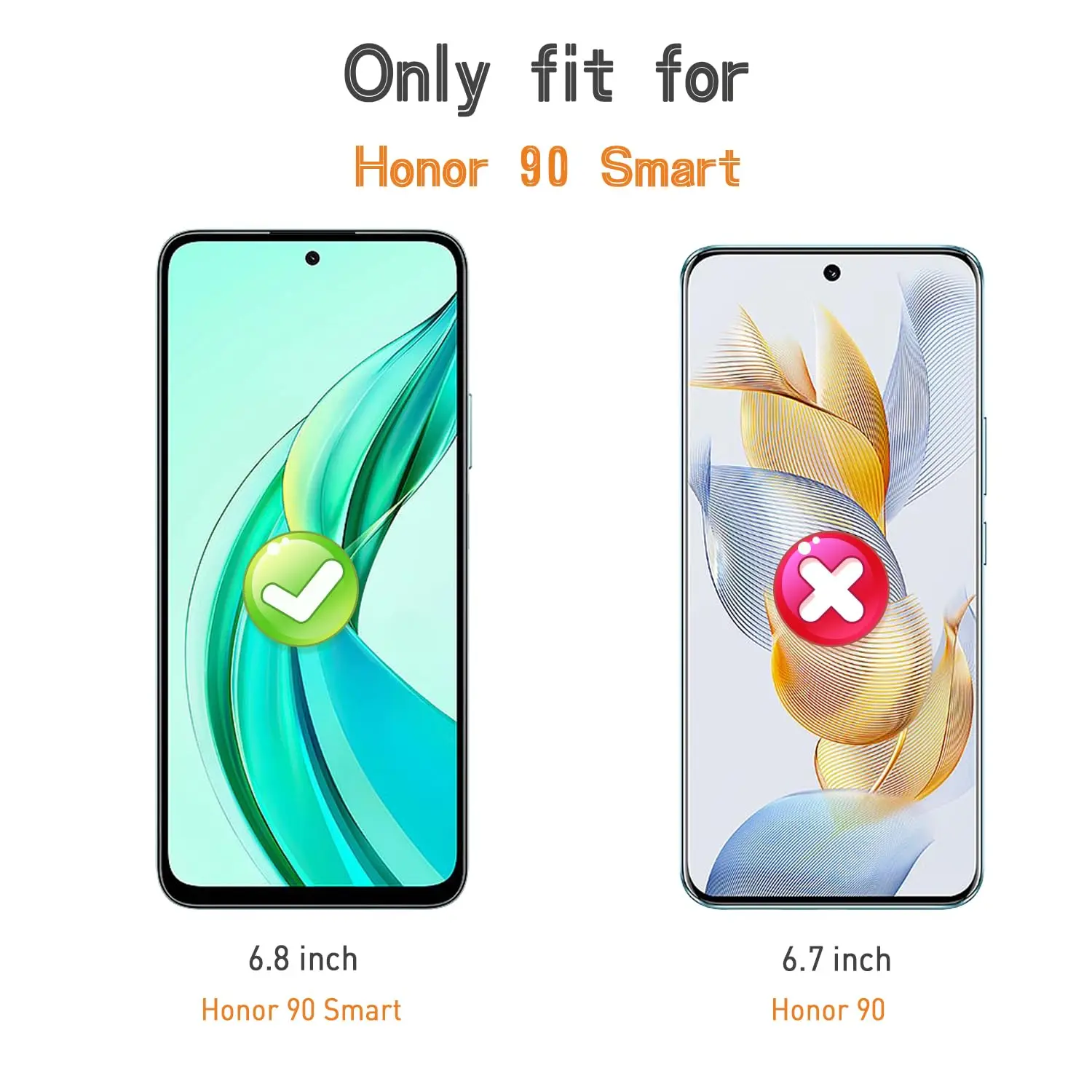 For Honor 90 Smart 6.8 inch Screen Protector Tempered Glass Crystal Mica 9H HD Clear Transparent Anti Scratch