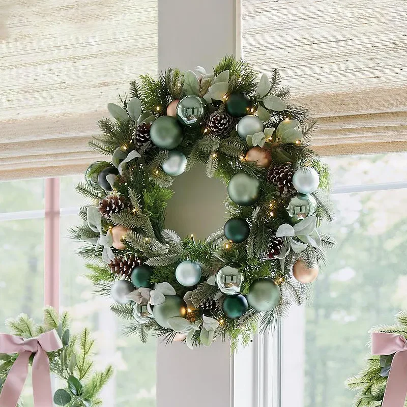 Christmas decoration scene arrangement rattan pendant door decoration wreath shopping mall hotel window ornament creative gift