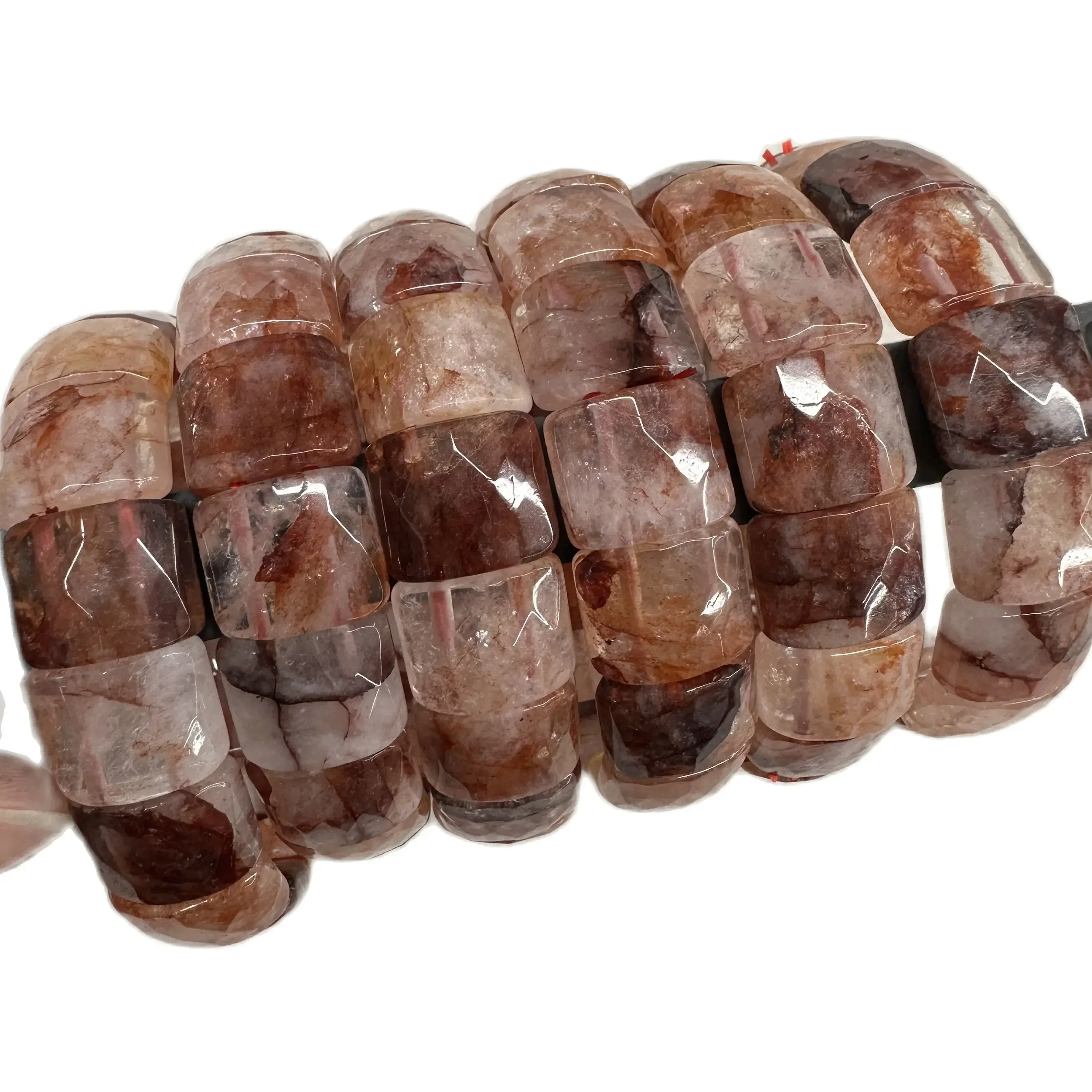 9*13mm Natural Crystal Bracelet Red Glue Flower Bracelet Fire Crystal Quartz Bracelet Fashion Jewelry For Women Gift Wholesale