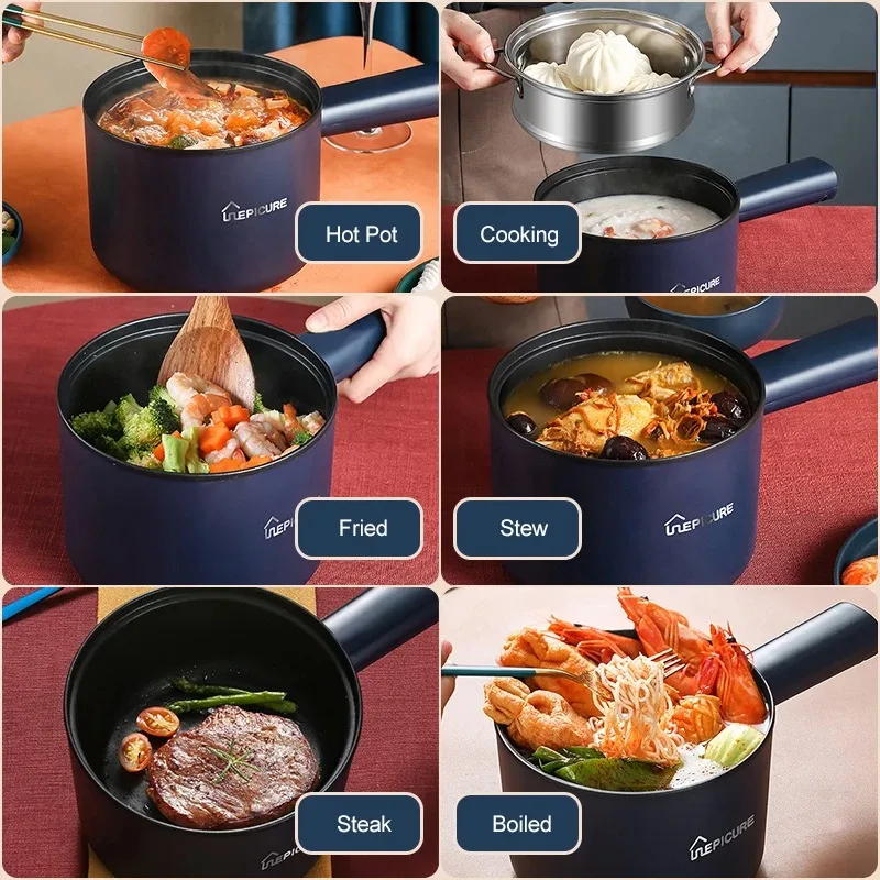 1-2 People Electric Cooker Household Cooking Pots Electric Multi Rice Cooker Kitchen Pots Offers Mini Ramen Hotpot Stew Pot