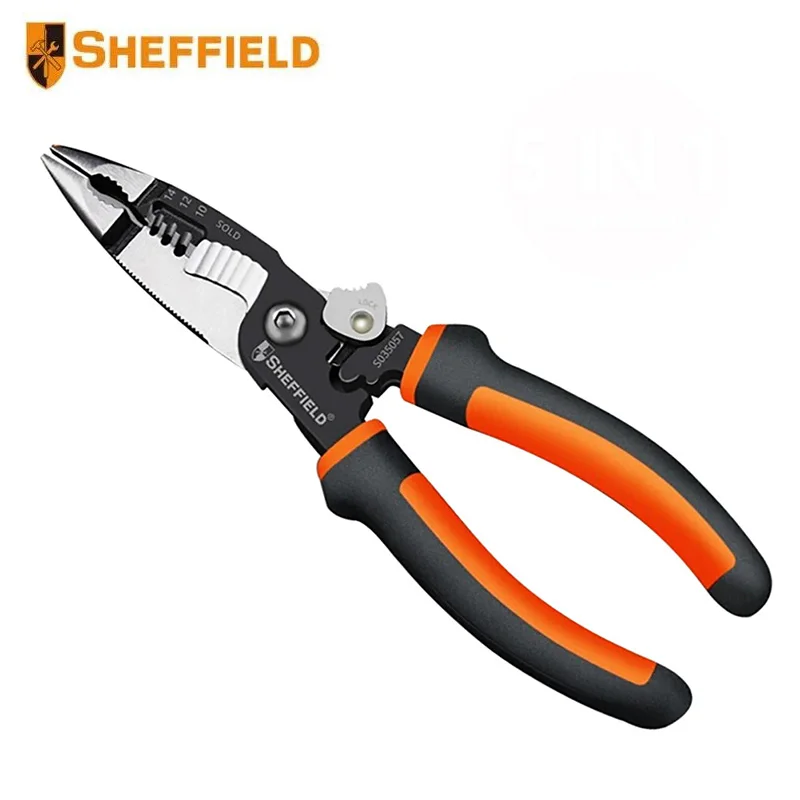 SHEFFIELD S035057 5-in-1 Multifunctional Wire Stripping Pliers Electrician Special Tools Electrician Plier