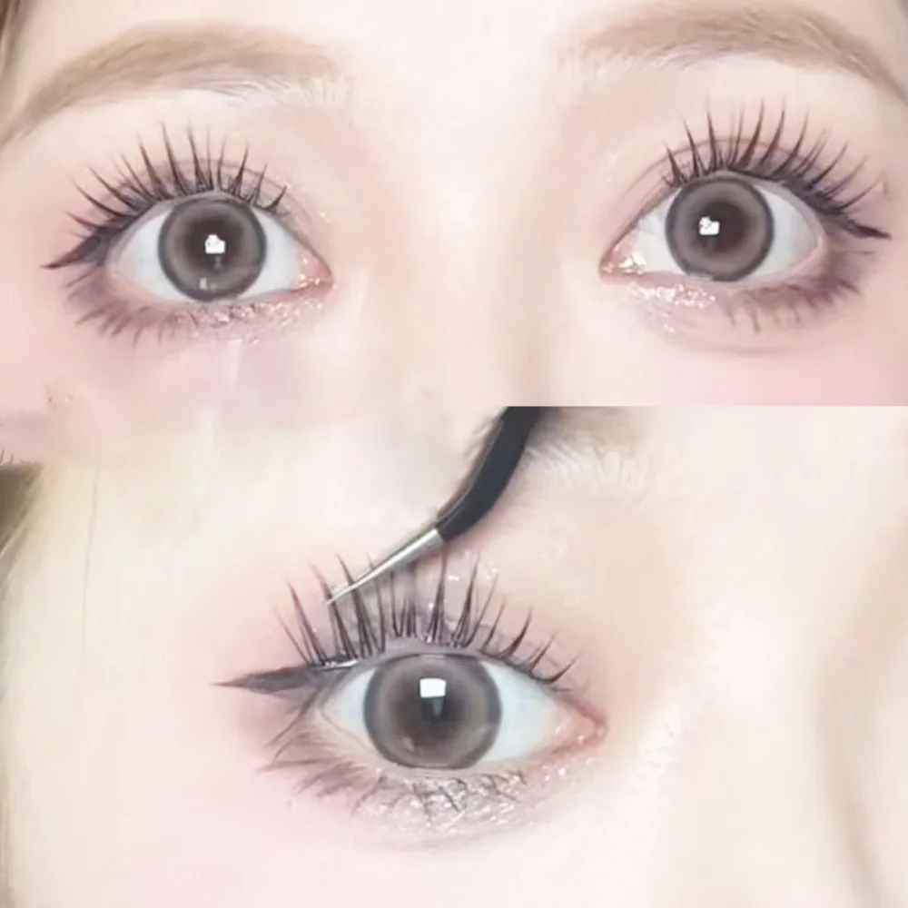 Kpop coreano menina cílios postiços cluster cílios naturais enrolados segmentados cílios maquiagem acessório