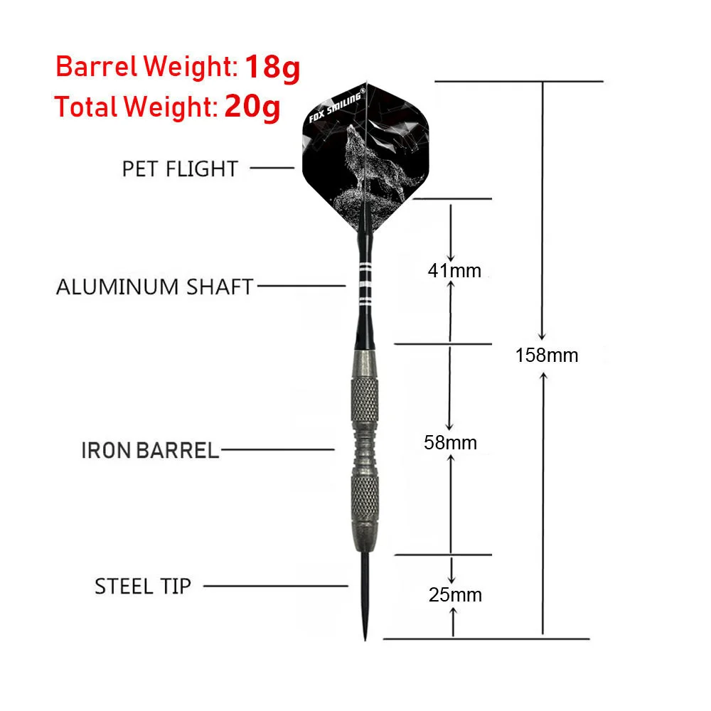 3個20グラムダーツスチール針先端ダーツアルミシャフトとレザーバッグ