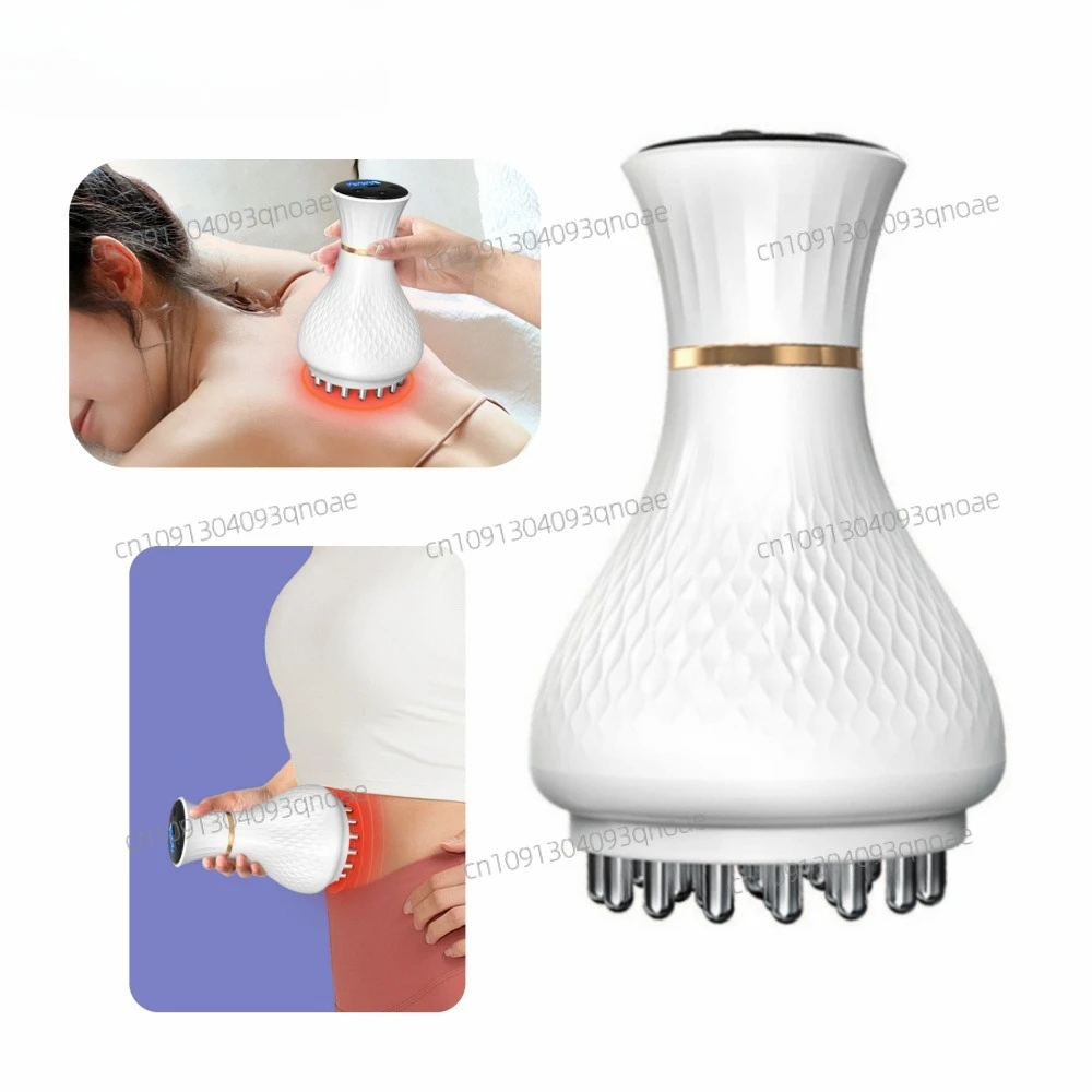 

Microcurrent Massager Meridian Brush Scraping Instrument Electrode Pulse Vibration Heating Full Body Massage