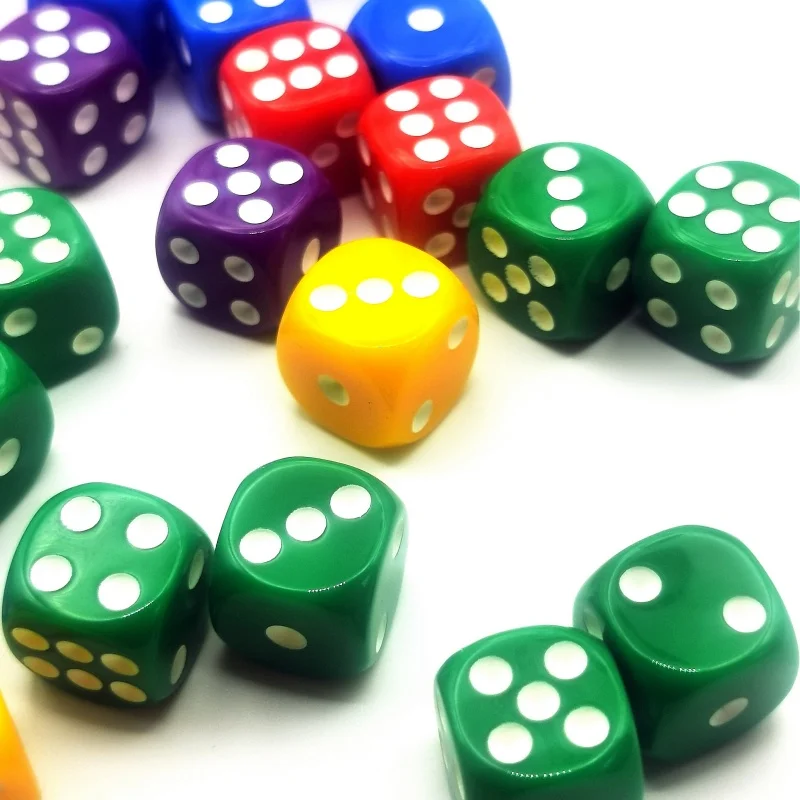 10pc/lot D6 Dice 6 Faces Dice Casino Table Game Dice Acrylic Round Edge Dice D6 14mm Casino Dice