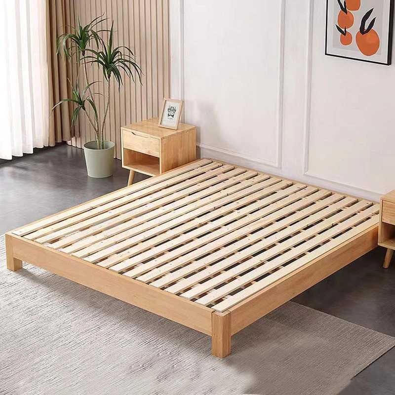 Modern Nordic Style Home Furniture Bedroom Set Queen & King Size Solid Wood Bed Frame Multifunctional Storage Tatami Wooden Beds