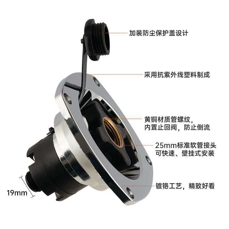 Seaflo RV pressure reducing water inlet, water tank, water inlet, rotating fixed, covered RV modification accessories