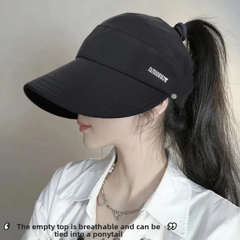 المرأة نمط جديد قبعة الحماية من الشمس فارغة أعلى عقدة في الهواء الطلق قبعة الصيد الصيف الوجه تغطي قبعة الشمس حماية من الأشعة فوق البنفسجية تنفس