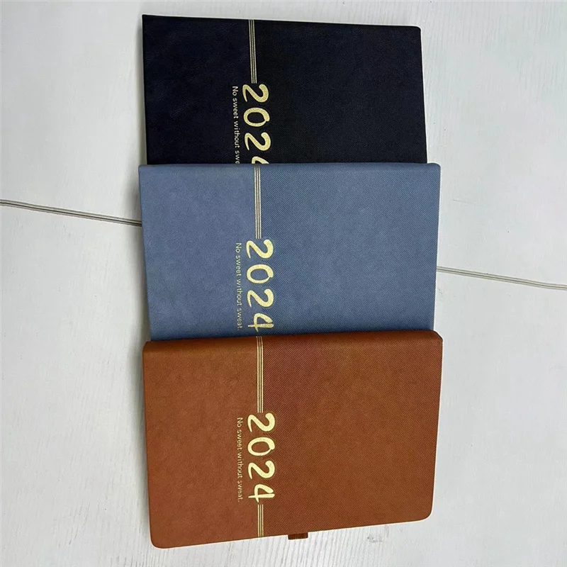 A13E-2024 مخطط محمول 365 يومًا غطاء جدول يومي أسبوعي دفتر تقويم مدمج جدول أعمال مكتب المدرسة #5