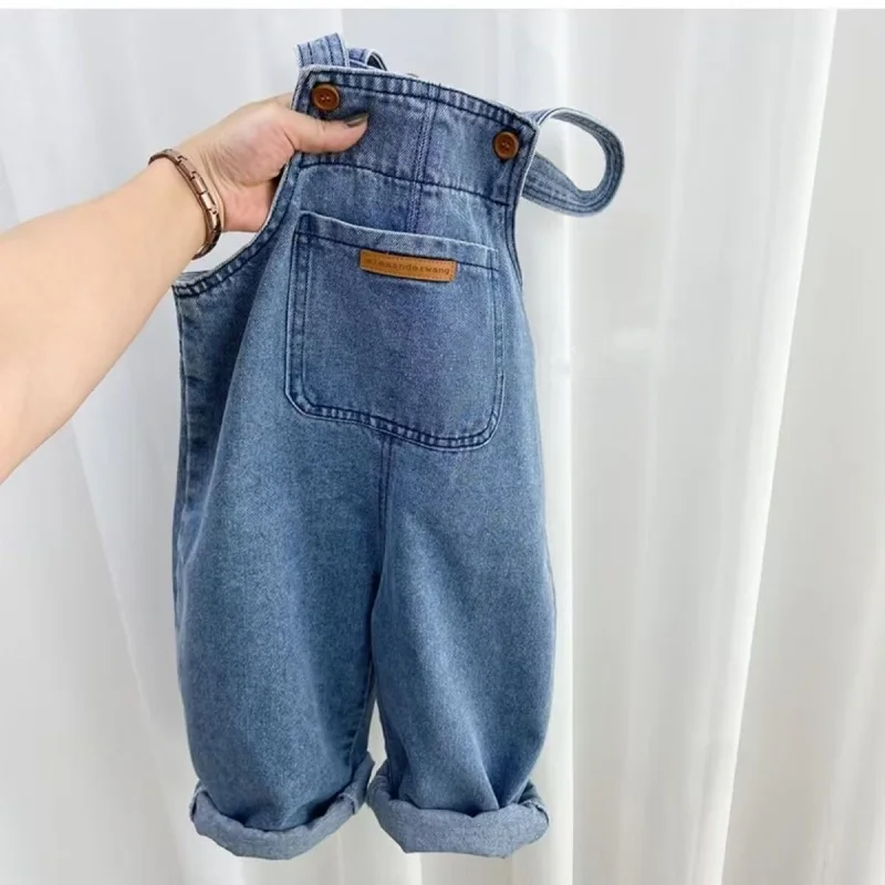 

Children'S Overalls Pants Boys Fall Pants 2024 New Baby Trousers Spring and Autumn Jeans Girls Pants 1-7Y