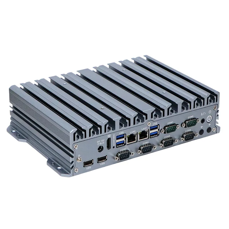 Partaker I34 Fanless Industrial PC 6COM 2LAN 9-36V i7 8th Gen Mini PC for Automation Machine Vision