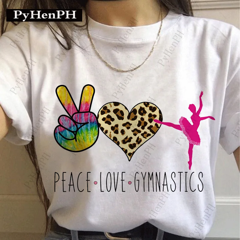 Summer Peace Love Printed Casual Short-sleeved T-shirt Europe and The United States Top Graphic T Shirts  Aesthetic Clothes