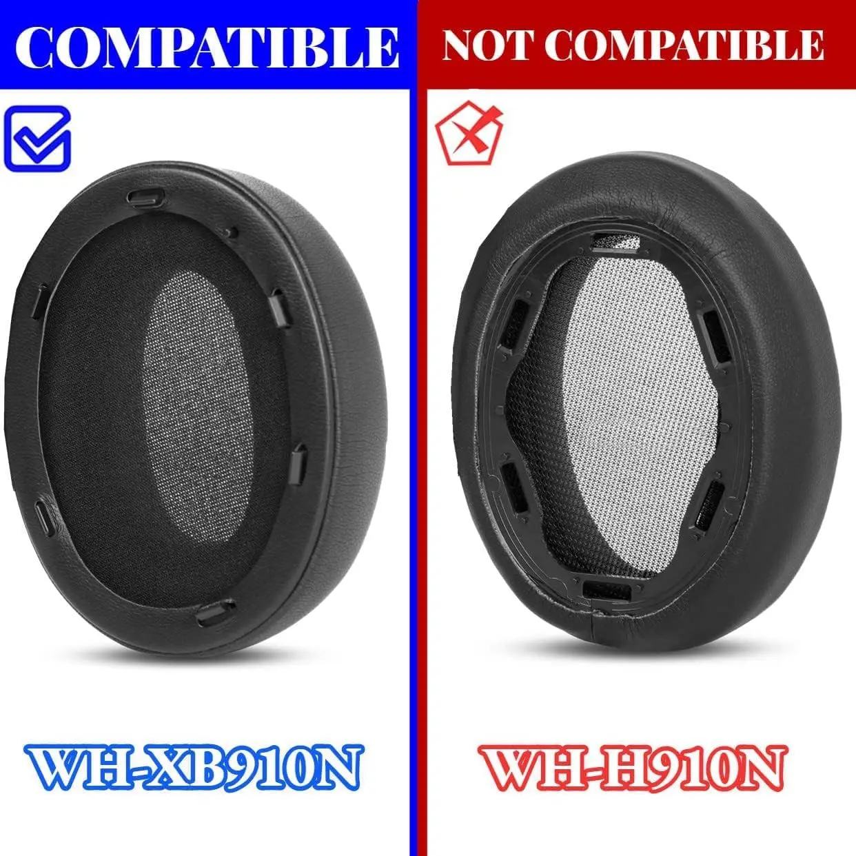 Replacement ear pads are compatible with Sony WH-XB910N XB910N headphone ear pad head strap kit parts (WH-XB910N)