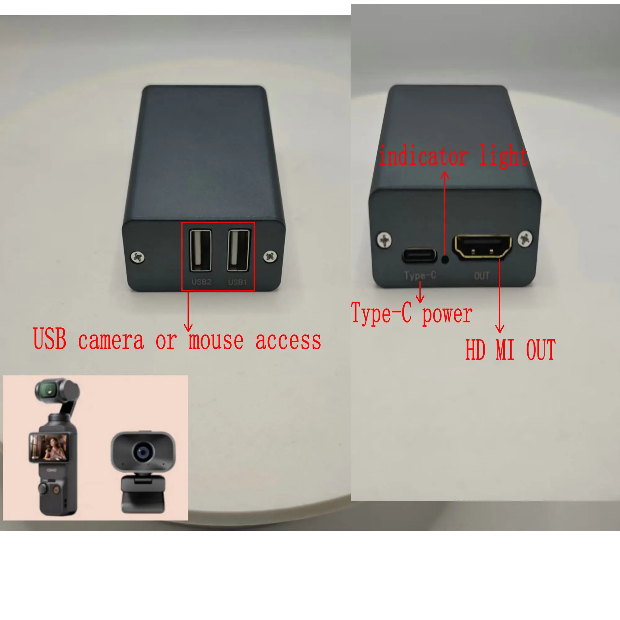 كاميرا فيديو USB إلى HDMI UVC INSTA360 Action4 Action5 Pocket3 إلى HDMI بطاقة التقاط نقل الصور شريك رياضي مباشر