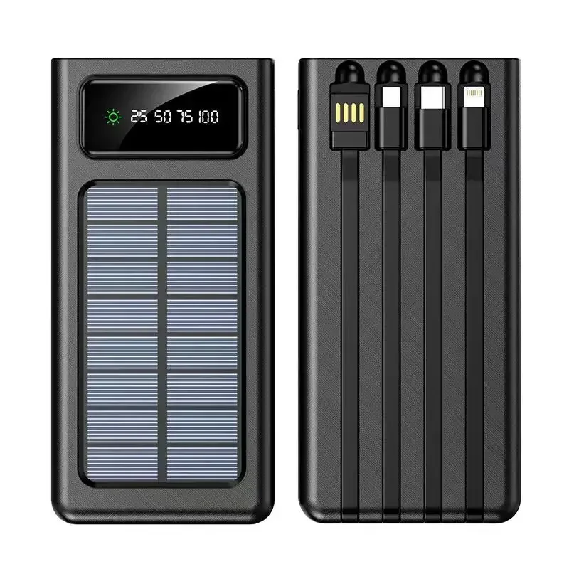 Banque d'alimentation portable universelle pour téléphones portables, solaire, banque d'alimentation intégrée, grande capacité, 30000 mAh, développements rapides