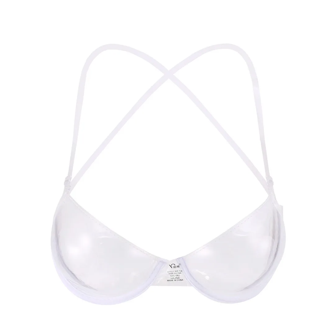 Transparent Bras With Carton Box Special Plastic Transparent Clear Bra Invisible Strap Plastic Sexy Disposable Underwear Bras