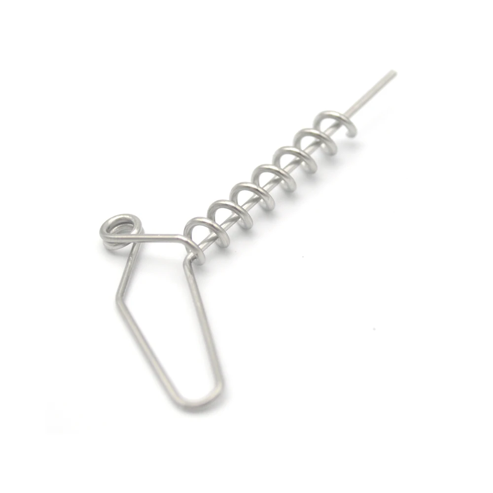 20PCS Softbait fishing lure Swimbait shad  Fish Screw 304 Stainless Steel Spring Lock Pin