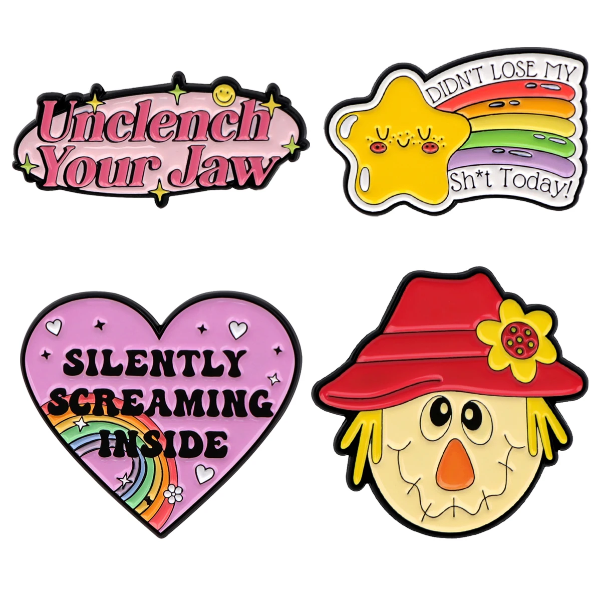Rainbow Enamel Pins Cartoon Women\'s Brooches Men Lapel Pins Badge on Backpack Costume Accessories Funny Jewelry Friends Gifts