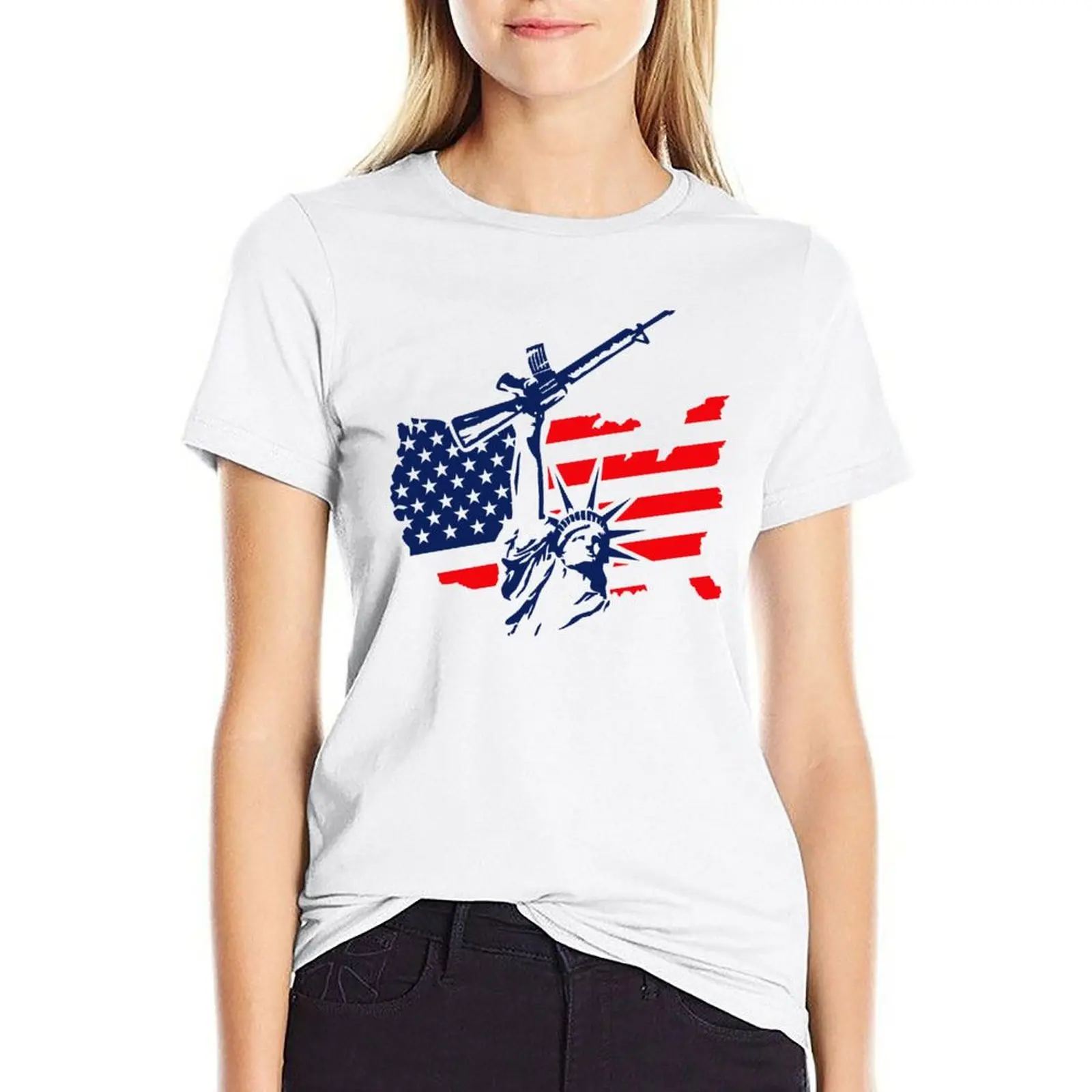 

USA VICTORY COMBAT STATUE OF LIBERTY BY SUBGIRL T-shirt summer tops cute tops tshirts woman