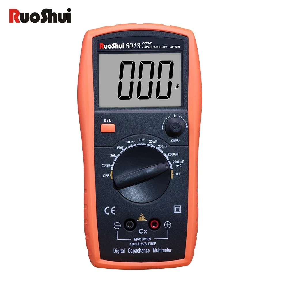 

RuoShui 6013 Digital Capacitance Tester 20000uF Esr Meter Transistor LCD High Accuracy Antimagnetic LSI-circuit Easy Tools