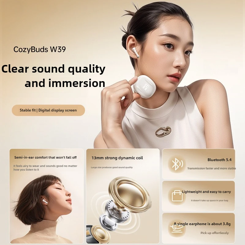 

Power display true wireless bluetooth earbuds long battery life bluetooth 5.4 mobile phone music wireless earphones