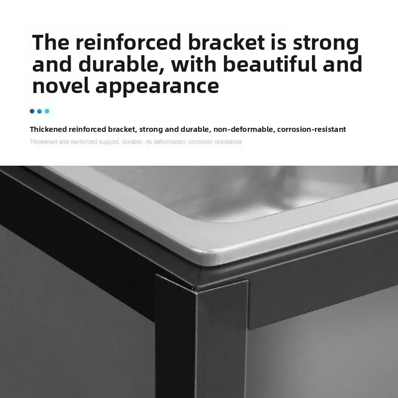Stainless Steel Double Basin Kitchen Sink Stand Rack Dishwashing Home Use Stainless Steel Sink Kitchen Sink Kitchen Items