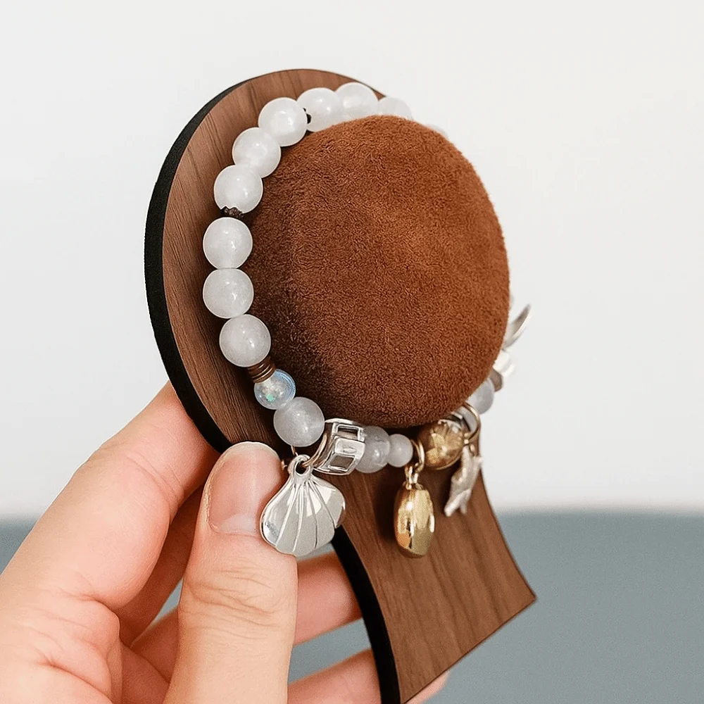 

Durable Wood Bracelet Tray Organizer Necklace Jewelry Display Stand Ornaments Storage Case Hand Jewelry Holder Gift