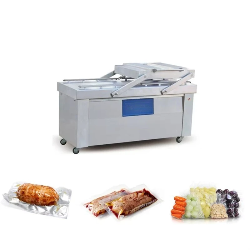 Hot Sale Automatic Double Chamber Vacuum Packaging Machine Commercial Sealer for Meat Beef Chicken Fish Seafood